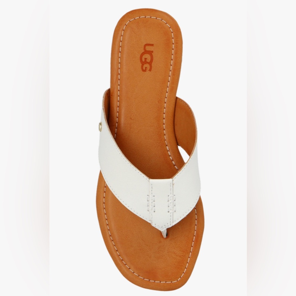UGG Toulumne Jasmine leather flip flop sandals/ white/ Size 10